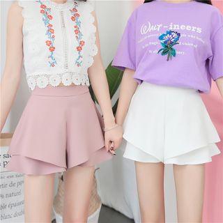 Ruffle Wide Leg Skorts