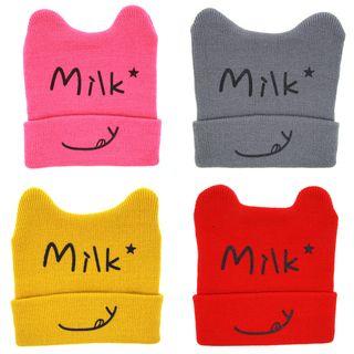 Lettering Knit Hat