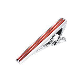 Fashionable Simple Mahogany Geometric Tie Clip Silver - One Size