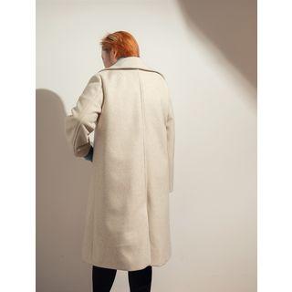 Plus Size Double-breasted Wool Blend Coat