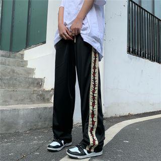 Contrast Panel Loose Fit Pants