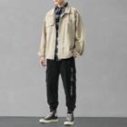 Set: Denim Jacket + Long-sleeve Plaid Shirt + Harem Pants