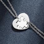 Couple Matching Heart Puzzle Necklace / Set