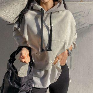 Paris Letter Cotton Short Hoodie