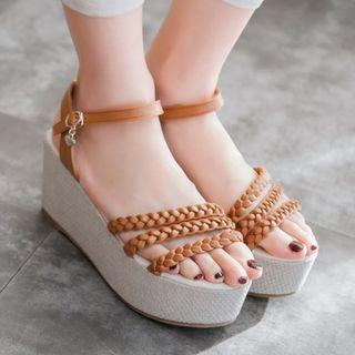 Woven Strap Platform Sandals