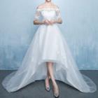 Off-shoulder Lace Dip-back Wedding Dress