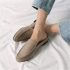 Stitched Faux-suede Slide Loafers