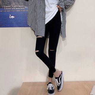 Distressed Cropped Leggings