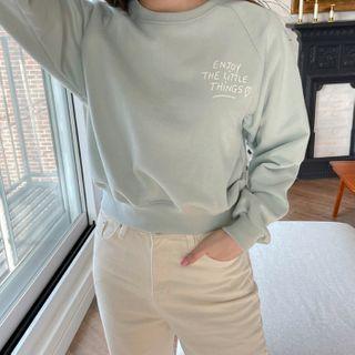 Letter Raglan Crop Sweatshirt