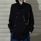 Asymmetrical Shirt With Chain Black - One Size