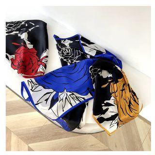 Rose Print Silk Scarf