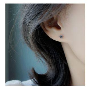 Flower Sterling Silver Earring 1 Pair - 925 Silver - Silver - One Size