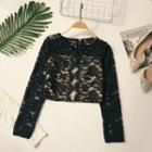 Cropped Lace Long-sleeve Top