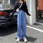 Moon Print Loose Fit Jeans