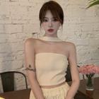 Halter Neck Top / Lace Wide-leg Pants
