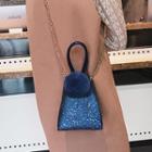 Pom Pom Detail Glittered Crossbody Bag