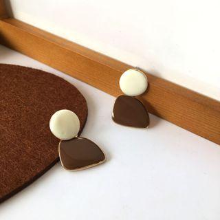 Color Block Asymmetrical Earring 1 Pair - Earrings - One Size