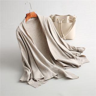 Open-front Asymmetric Hem Cardigan