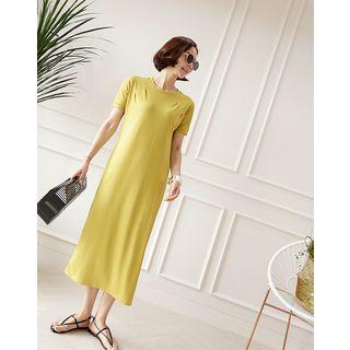 Linen Blend Long T-shirt Dress