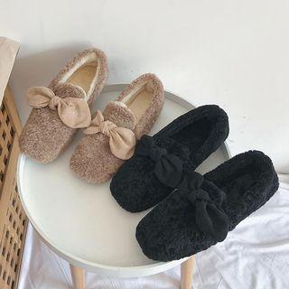 Bow-accent Fleece Lined Flats