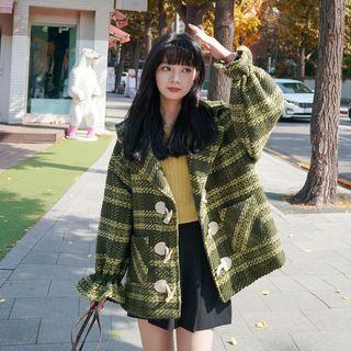 Collared Tweed Toggle Jacket