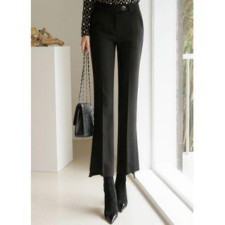Deep-slit Napped Boot-cut Pants