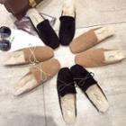 Bow Accent Furry Mules