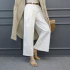 Pintuck Wide-leg Pants With Belt