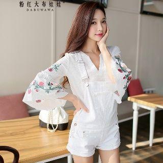 Fray-hem Jumper Shorts