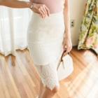 Zip-back Lace Skirt