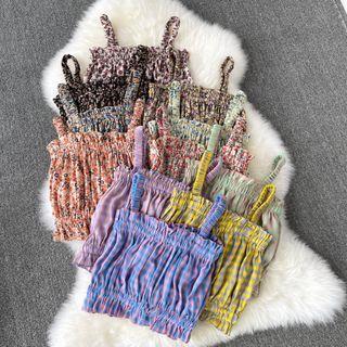 Floral / Plaid Camisole Top