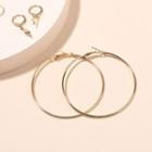 Set Of 3: Hoop Earring Gold - One Size