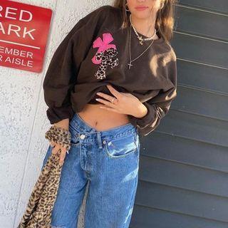 Long Sleeve Embroidered Loose-fit Sweatshirt