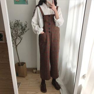 Plain Woolen Loose-fit Jumper Pants As Figure - One Size