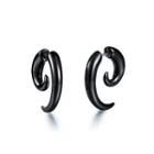 Simple And Fashion Plated Black Snail 316l Stainless Steel Stud Earrings Black - One Size