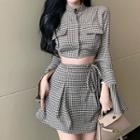 Houndstooth Shirt / Mini Skirt