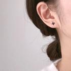 Rhinestone Star Stud Earring 1 Pair - Black - One Size