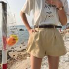 Set: Wide-leg Shorts + Belt