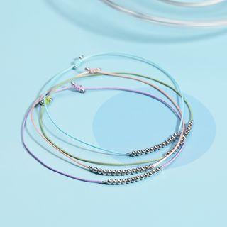 925 Sterling Silver Bead String Bracelet