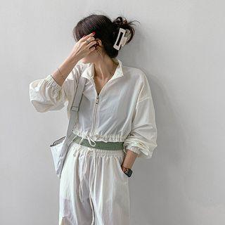 Drawstring Cropped Windbreaker