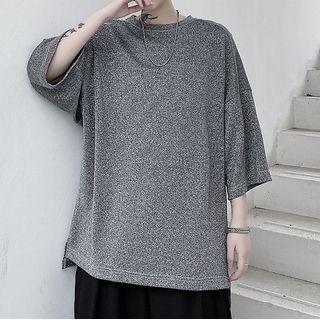 3/4-sleeve Glitter Loose-fit T-shirt