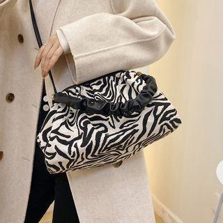 Canvas Zebra Print Crossbody Bag Zebra - One Size