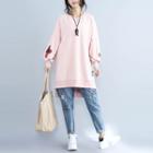 Puff-sleeve Embroidery Long Pullover