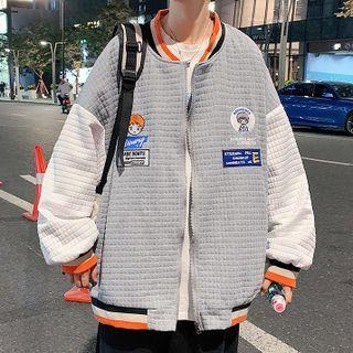 Two-tone Cartoon Embroidered Jacket