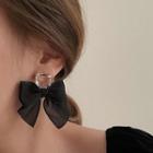 Faux Crystal Bow Fabric Dangle Earring