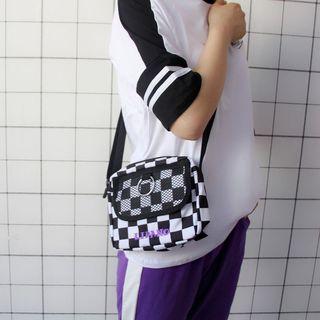 Letter Embroidered Mini Crossbody Bag
