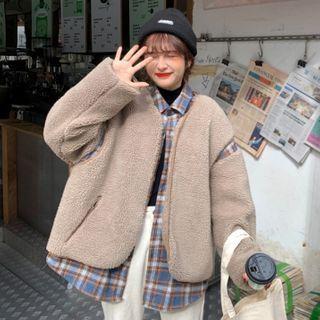 Faux Shearling Mock Two Piece Jacket