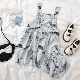 Sleeveless Printed Mini A-line Dress As Shown In Figure - One Size