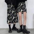 High-waist Dyed Printed Long Skirt / Mini Skirt
