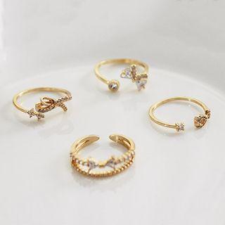 Rhinestone Knot Open Ring